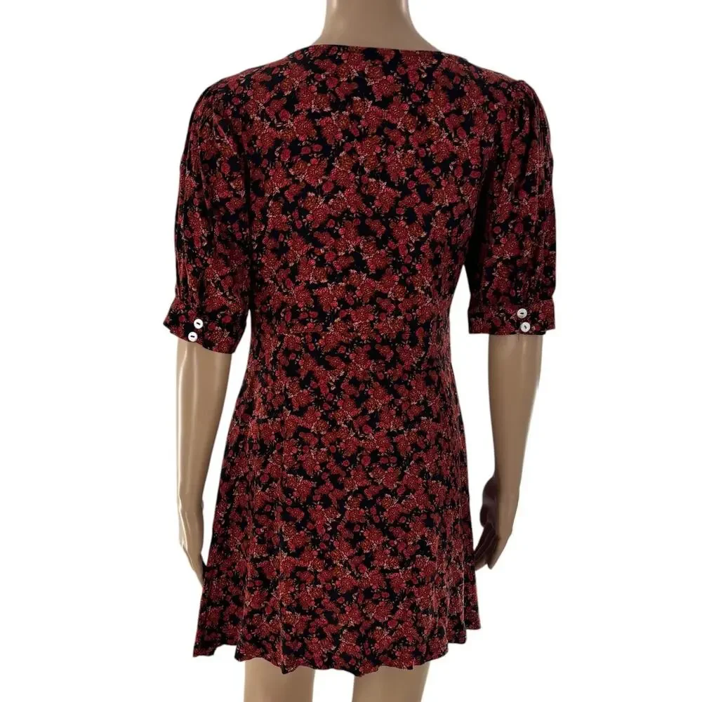 Free People Red Provence Floral Mini Dress